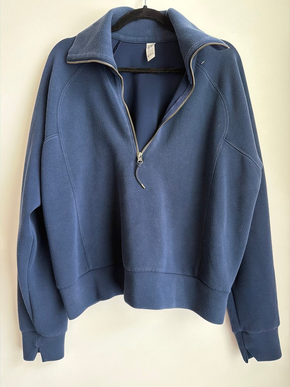 Spanx AirEssentials Half Zip Pullover Navy Modal Sweatshirt XL